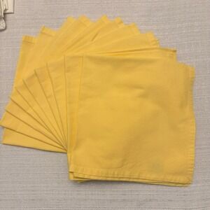 Williams Sonoma Yellow Cotton Dinner Napkins Set of 10 19.5x20 Farmhouse